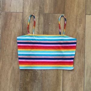 Rainbow Stripe Crop Tank